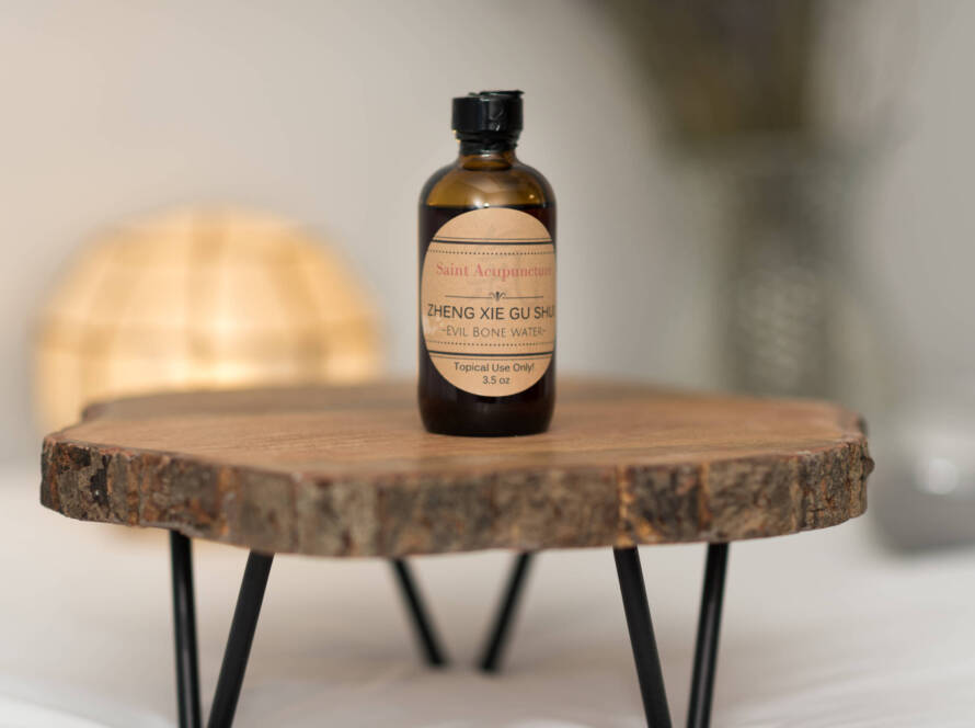 Evil Bone Water in a 3.5 oz bottle for tendonitis.